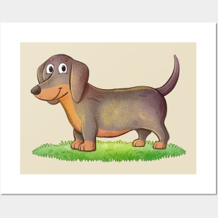 Dachshund hand Drawn Posters and Art